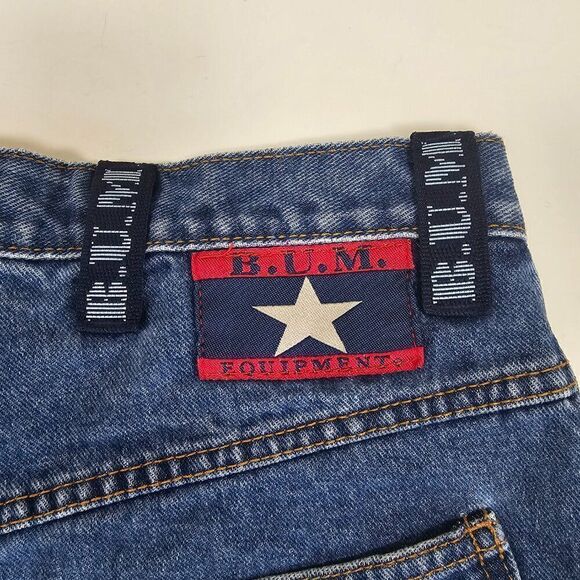 Vintage Bum Equipment Denim Blue Jean Shorts High Rise 90s Y2K Women's Size 27" - Picture 8 of 12